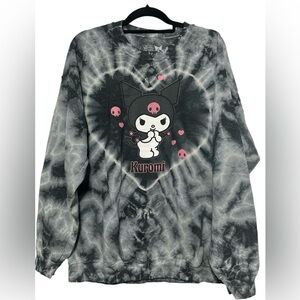 Sanrio Kuromi Heart Tie-Dye Women's Crewneck Size Large